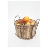 Artificial Vegetables and Hand-Crafted Wooden Basket