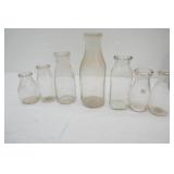 Vintage Clear Glass Milk Bottles