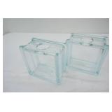 (2ct) Clear Glass Blocks (with holes to decorate)
