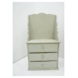 Vintage Wooden 3-drawer Shelf 10"Wx5"Dx18"H