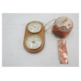 Carlsbad Caverns Southwestern Terracotta Bell & Vintage Thermostat, Barometer, Hydro Gauge