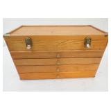 Vintage Wooden Tool Box and Contents