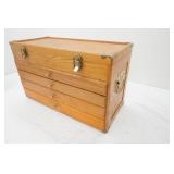 Vintage Wooden Tool Box and Contents