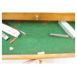 Vintage Wooden Tool Box and Contents