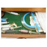 Vintage Wooden Tool Box and Contents