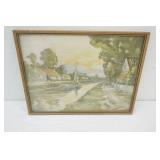 Vintage Framed Art Print 17"x 13"