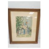16.5"x19.5" Vintage Framed Watercolor Painting