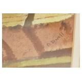 Framed Art Print Vintage Watercolor. Signed D Duell 21"x27"