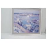 Framed Reproduction Art Print 29"x 32" "Gloucester Harbor" by Willard Leroy Metcalf