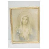 Vintage Framed Print 8x10" Immaculate Heart of Mary
