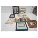 Collection of Framed Vintage Art Prints. Dogs, Vintage Photos, Frames