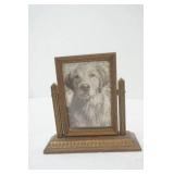Vintage Photo Frame. Free-Standing. Dog Print