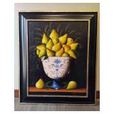 Luis Angellis "Pears in Urn" Framed Art