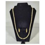1/20 14K GF Pearl Necklace & Matching Earrings