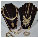 Gold Tone Statement Costume Jewelry