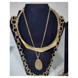 Gold Tone Statement Costume Jewelry