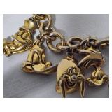 Warner Brothers 1992 Stamped Looney Toons Charm Bracelet & Disney Pooh Pin