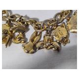 Warner Brothers 1992 Stamped Looney Toons Charm Bracelet & Disney Pooh Pin
