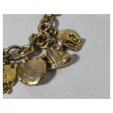 Warner Brothers 1992 Stamped Looney Toons Charm Bracelet & Disney Pooh Pin