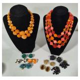 German, Japanese & Chinese Costume Necklaces & Earrings