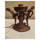 Art Deco Figural Statue Bronze Lamp - No Shade