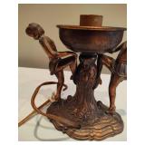 Art Deco Figural Statue Bronze Lamp - No Shade