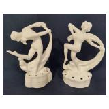 Art Deco Porcelian Scarf Dancer Flower Frogs