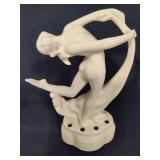 Art Deco Porcelian Scarf Dancer Flower Frogs