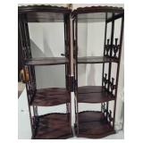 Butler Three-Tier Mirror Back Wood Shelves