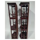 Butler Three-Tier Mirror Back Wood Shelves