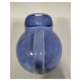 Vintage Homer Laughlin Blue Ice Lip Water Pitcher & Two Smaller Pitchers