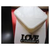 2 Bathroom totes, 2 containers with...