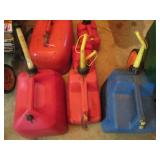 Collection of assorted gas cans wit...