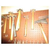 Collection of ball peen hammers, a ...