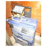Benchtop rolling toolbox with halog...