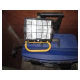 Benchtop rolling toolbox with halog...