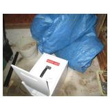 Metal drop box, tarp of unknown siz...