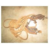 Vintage pulley hoist and rope...