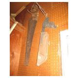 Vintage saw, traps and levels...