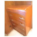 Vintage wood 4-drawer highboy dress...