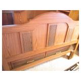 Decorative Wood headboard, metal be...