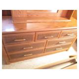 Decorative Wood headboard, metal be...