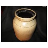 Tan glazed stoneware crock...