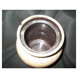 Tan glazed stoneware crock...