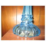 Vintage colored glass oil lamp...