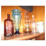 Vintage glass tapered vase, amber b...