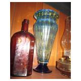 Vintage glass tapered vase, amber b...