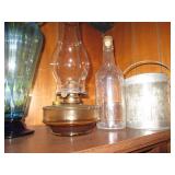 Vintage glass tapered vase, amber b...