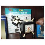 Vintage alarm clock, napkin holder ...