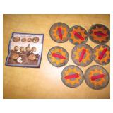 Vintage uniform button set and fabr...